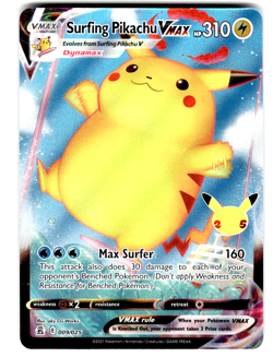 Pokemon Celebrations Card SWSH264 Surfing Pikachu VMAX - Image 1