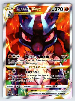 Lucario VSTAR SWSH291 Crown Zenith ETB Black Star Promo Pokemon Card Full Art Nm - Image 1