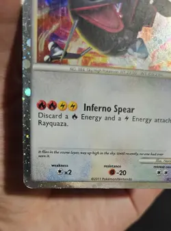 2011 POKEMON CALL OF LEGENDS #SL10 SHINY RAYQUAZA-HOLO TCG CARD VINTAGE RARE - Image 5