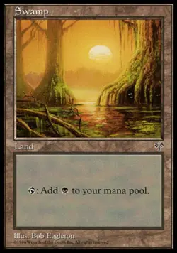 1x Swamp - Mossy Roots Heavy Play MTG Magic - Kid Icarus - - Image 1