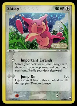 Pokemon Card - Skitty Legend Maker 64/92 Common Reverse Holo Stamped - Image 1