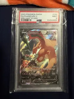 Charizard v Alternate Full Art Holo Card 154/172 Swsh09 Brilliant Stars PSA 9 - Image 3