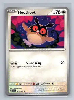 Hoothoot Normal Common SV05: Temporal Forces TEF Colorless 126/162 Pokemon Card - Image 1
