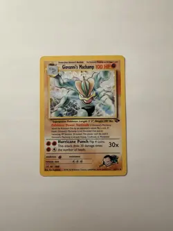 Pokemon Gym Challenge #6/132 Giovanni's Machamp Holo Card - LP - Image 1