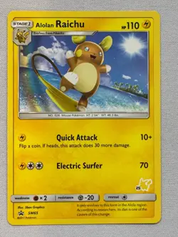 Alolan Raichu SM65 Promo SM Black Star Promos Pokemon Lightly Played - Image 1