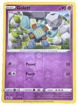 New: 2021 Pokemon TCG Golett Chilling Reign 065 Reverse Holo Common - Image 1