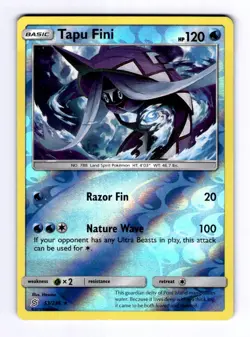 Tapu Fini SM - Unified Minds #53 (2019) Rare Reverse Holo NM Pokemon - Image 1