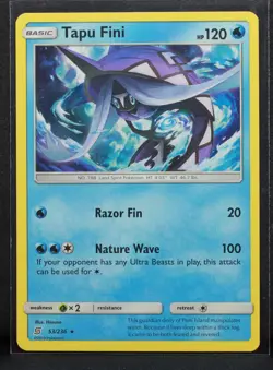 Tapu Fini #53/236 SM - Unified Minds Reverse Holo Rare Pokemon - LP - Image 1