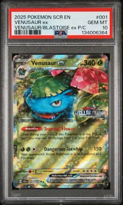Venusaur EX 001/142 Stellar Crown Stamp Psa 10 Pokemon TCG 2025 - Image 1