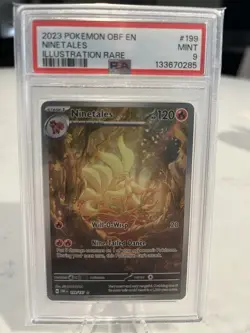 2023 POKEMON OBF EN-OBSIDIAN FLAMES ILLUSTRATION RARE #199 NINETALES PSA 9 MINT - Image 1