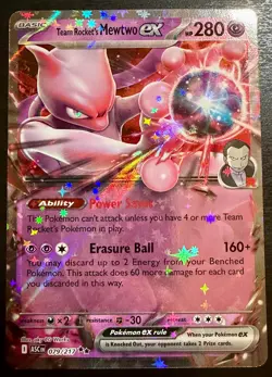 Team Rocket's Mewtwo ex 079/217 Double Rare ME: Ascended Heroes Pokemon NM - Image 1