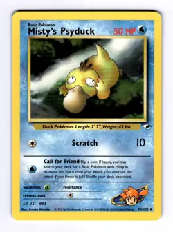 Misty's Psyduck Gym Heroes #054 (2000) Uncommon NM Pokemon - Image 1