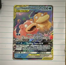 Pokemon Slowpoke & Psyduck GX TAG TEAM Full Art Ultra Rare Holo 35/236 250 HP - Image 1