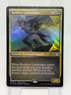 1x FOIL - Ruthless Lawbringer - (promo pack) Outlaws of Thunder Junction LP MTG - Image 1