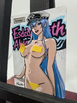 MTG Swamp Esdeath Akame ga Kill Waifu Alter Hand Painted By BAZAYO 18+ - Image 2