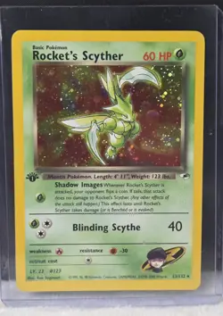 Pokemon TCG 1st Edition Gym Heroes Rocket's Scyther 13/132 Holo Rare Card NM - Image 1