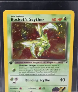 Pokemon TCG 1st Edition Gym Heroes Rocket's Scyther 13/132 Holo Rare Card NM - Image 2