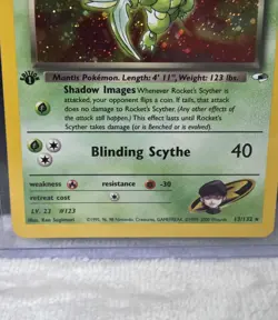 Pokemon TCG 1st Edition Gym Heroes Rocket's Scyther 13/132 Holo Rare Card NM - Image 4