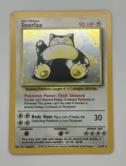 Pokemon TCG Snorlax Jungle 11/64 Holo Rare Unlimited Basic Card Stock 1999 - Image 1