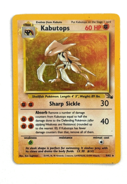 Pokemon TCG Kabutops 027/110 Holo Rare Unlimited Fossil - Image 1