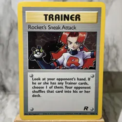 Pokemon Cards: Team Rocket Holo: Rocket's Sneak Attack 16/82 With Swirl - Image 1
