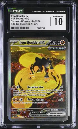 CGC 10 Iron Boulder ex 207/162 Holo SIR Temporal Forces Pokemon Card - Image 1