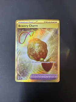 Pokemon Bravery Charm 175/142 Sv07: Stellar Crown Gold Hyper Rare Holo - Image 1