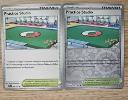 Pokemon TCG X2 Practice Studio 186/193 Paldea Evolved 1 Reverse Holo Trainer NM - Image 1