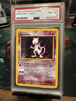 Mewtwo Base Set - PSA 8 NM-MT Unlimited Holo Rare #10 - WOTC Pokemon - Image 2