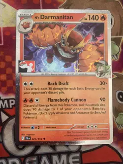 N's Darmanitan 027/159 Cosmos Holo Pokemon Play! Prize Pack Play Stamp Series 7 - Image 1