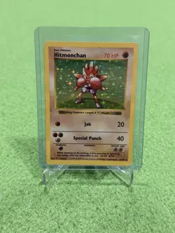 Pokemon TCG Hitmonchan Unlimited Rare Holo Shadowless Base Set 7/102 - Image 1