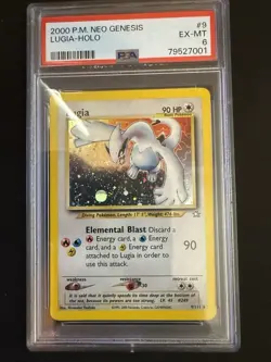 Pokemon 2000 Neo Genesis Lugia Holo 9/111 Graded PSA6 EX-MT - Image 1