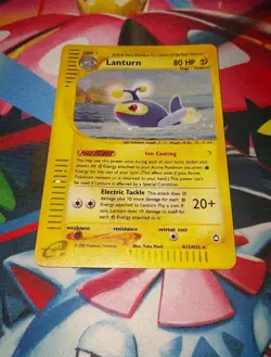 Lanturn H15/H32 Holo Aquapolis E Series 2003 Pokemon Card BIG SWIRL MP - Image 1