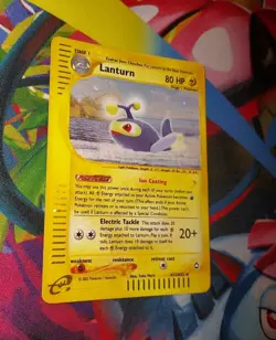 Lanturn H15/H32 Holo Aquapolis E Series 2003 Pokemon Card BIG SWIRL MP - Image 4