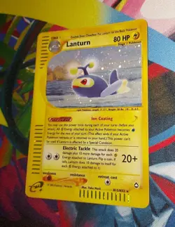 Lanturn H15/H32 Holo Aquapolis E Series 2003 Pokemon Card BIG SWIRL MP - Image 5