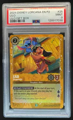 2024 Disney Lorcana Lilo Gift Box Promo Foil #25/P2 PSA 9 - Image 1