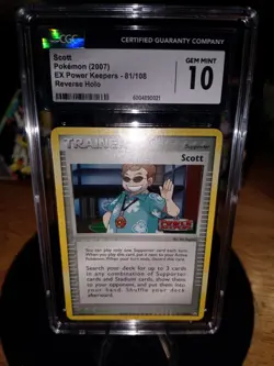 Pokemon Card Scott 81 /108 Power Keepers Stamp 2007 Reverse Holo CGC Gem Mint 10 - Image 1