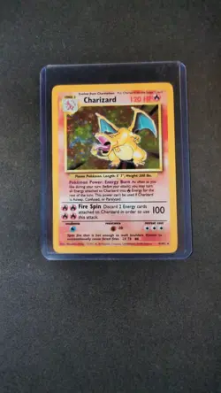 Pokemon Charizard Base Set 4/102 Holo Card 1999 English Vintage TCG - Image 1