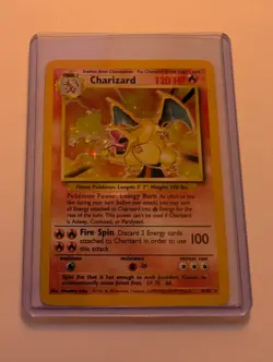 Pokemon Charizard Base Set 4/102 Holo Card 1999 English Vintage TCG - Image 3