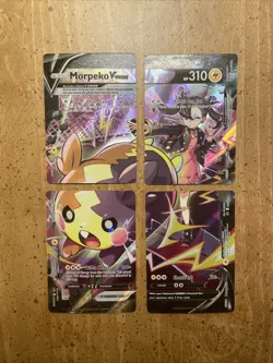 Pokemon Morpeko V-Union 4 Card Set SWSH287 SWSH288 SWSH289 SWSH290 Promo Sword - Image 1