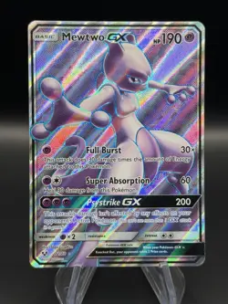 Pokemon Mewtwo GX TCG Full Art Ultra Rare Holo Card 72/73 Shining Legends NM - Image 1