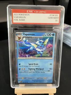 VAPOREON 2025 FOIL #134/165 Pokemon Card GRADED 10 TCG CCG - Image 1