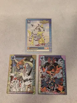 Vintage Digimon 3 Card Lot - English and Japanese - Image 1