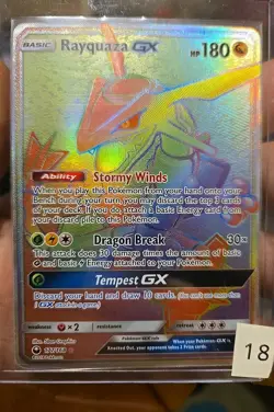 Pokemon TCG Rayquaza GX Celestial Storm Holo Card Ultra Rare 177/168 - Image 1