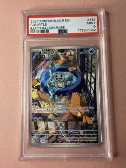 Pokemon Squirtle Illustration Rare 148/142 Stellar Crown PSA 9 - Image 1