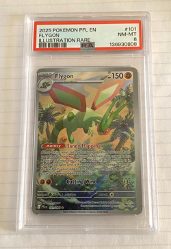 2025 POKEMON PFL PHANTASMAL FLAMES ILLUSTRATION RARE #101 FLYGON PSA 8 - Image 1