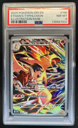 2025 Pokemon Destined Rivals Ethan's Typhlosion #190/182 PSA 8 - Image 1