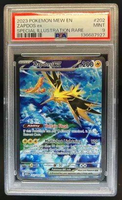 2023 Pokemon SV 151 Zapdos ex #202/165 PSA 9 - Image 1