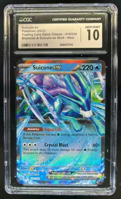 2023 Pokemon Classic Collection Suicune ex Blastoise & Deck #010/034 CGC 10 - Image 1
