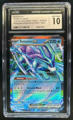 2023 Pokemon Classic Collection Suicune ex Blastoise & Deck #010/034 CGC 10 - Image 1